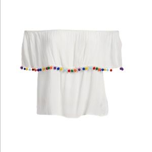 F21 Off the shoulder Pom-Pom top